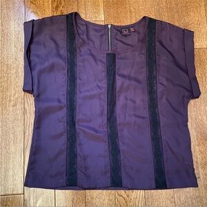 Purple lace detail top